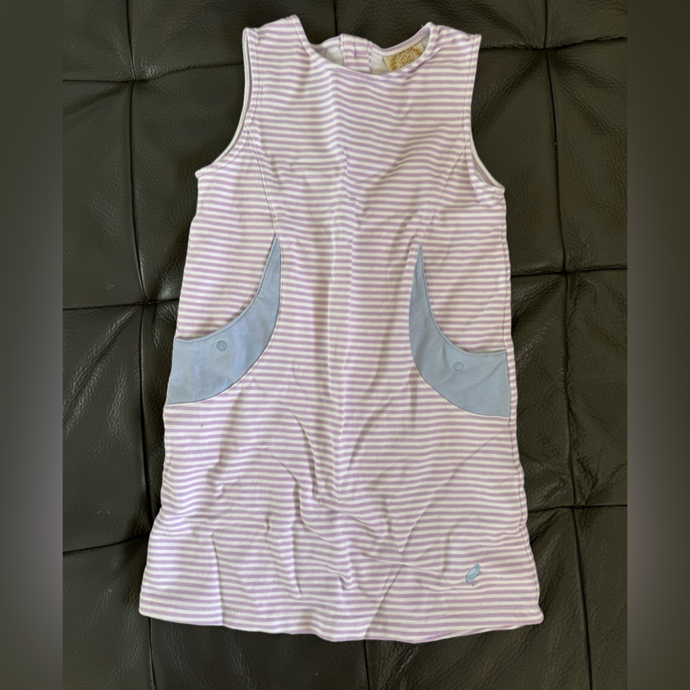 The Beaufort Bonnet Company Pink and Blue Striped Casual Dress